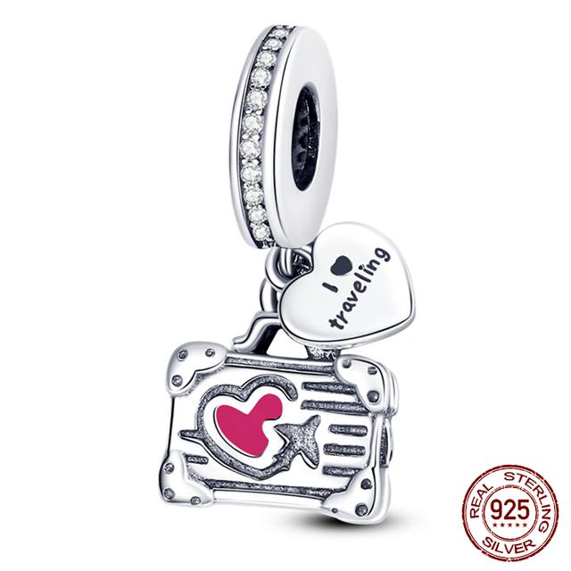 925 Silver Lovely Pets Dog Cat Animals Owl Rabbit Lion Charms Beads Pendants Bracelet Jewelry Gift