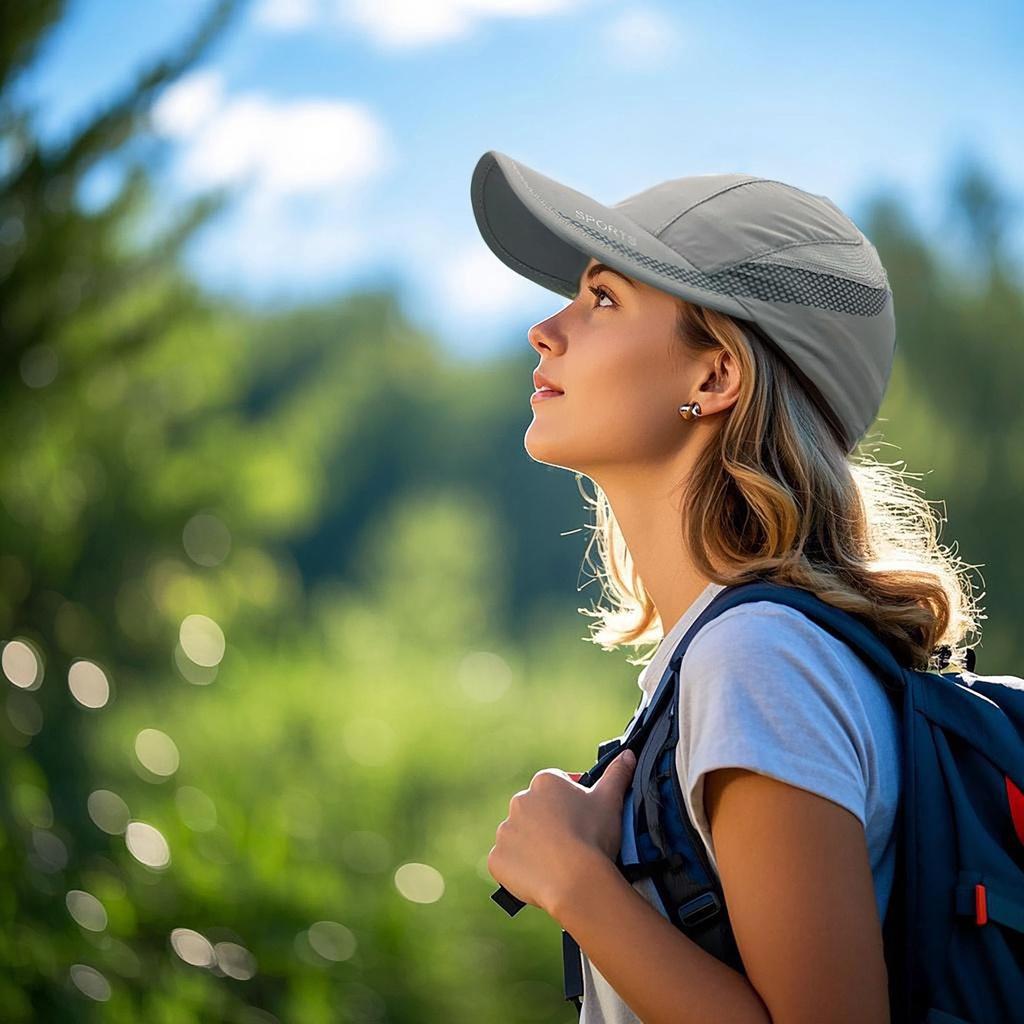 Croogo Mesh Sports Baseball Running Mesh Cap for Men and Sun Breathable Cap, Cap, Cap, Women, Protection, Quick-Drying, Lightweight, (CP02-Light Gray)