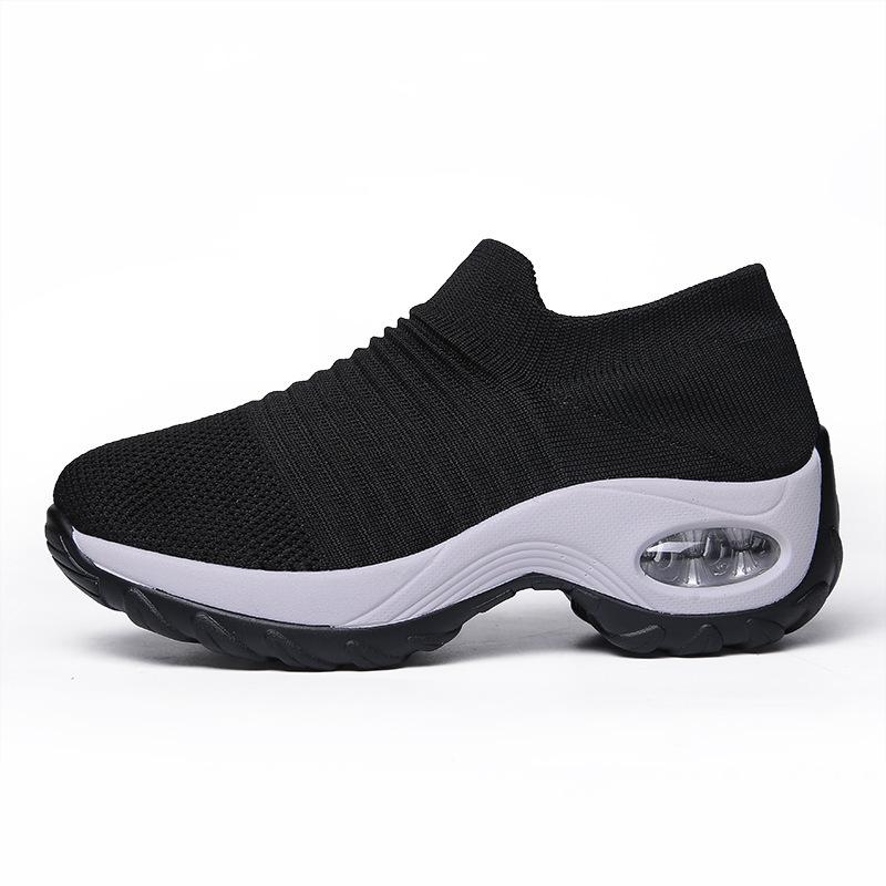 Foreign Trade Export Sports Shoes Women's Large Size Air Cushion Flying Woven Dance Shoes 1839 Socks Mouth Women's Shoes Women's Shoes