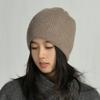 Solid color striped cold hat knitted hat European and American fashion rabbit velvet men and women simple and versatile soft waxy warm wool hat