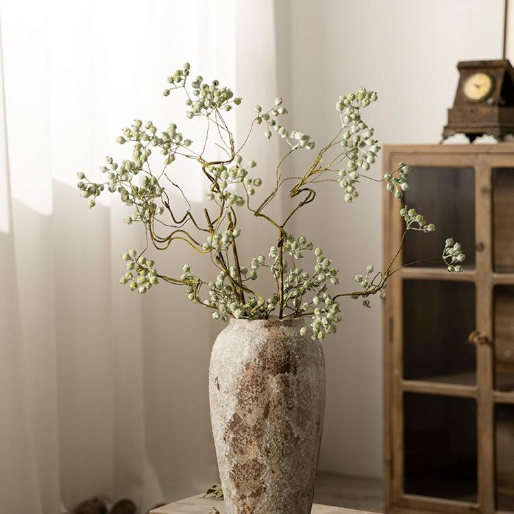 Wabi-Sabi Style Mottled Ceramic Vase - Retro Chinese Decor for Foyer, TV Cabinet, or Flower Arrangements