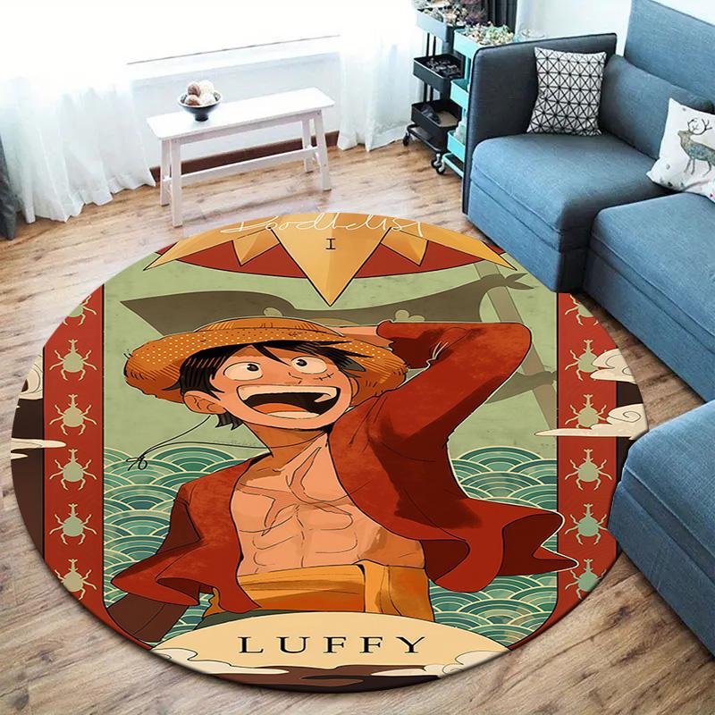 Luffy D Round Area Rug Carpet Rug For Living Room Bedroom Sofa Playroom Decor Nonslip Floor Mat