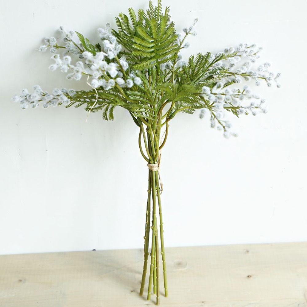 6 шт. ветки вишни реалистичные искусственные мимозы шелковый плюш искусственный цветок акации ручной работы искусственный цветок гостиная