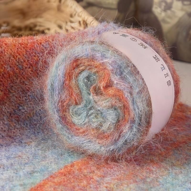 1 шт. Нить Многоэлементный Натуральный Шелк Чистый Хлопок Градиентный Цвет Многофункциональная Ручного Вязания Пряжа Ручной Работы Подарок