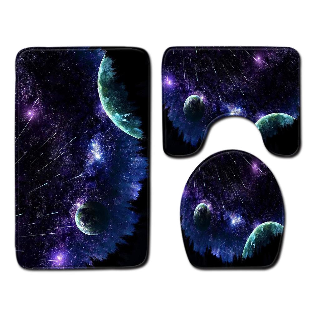 Star Bathroom Floor Mat Toilet Three-Piece Set