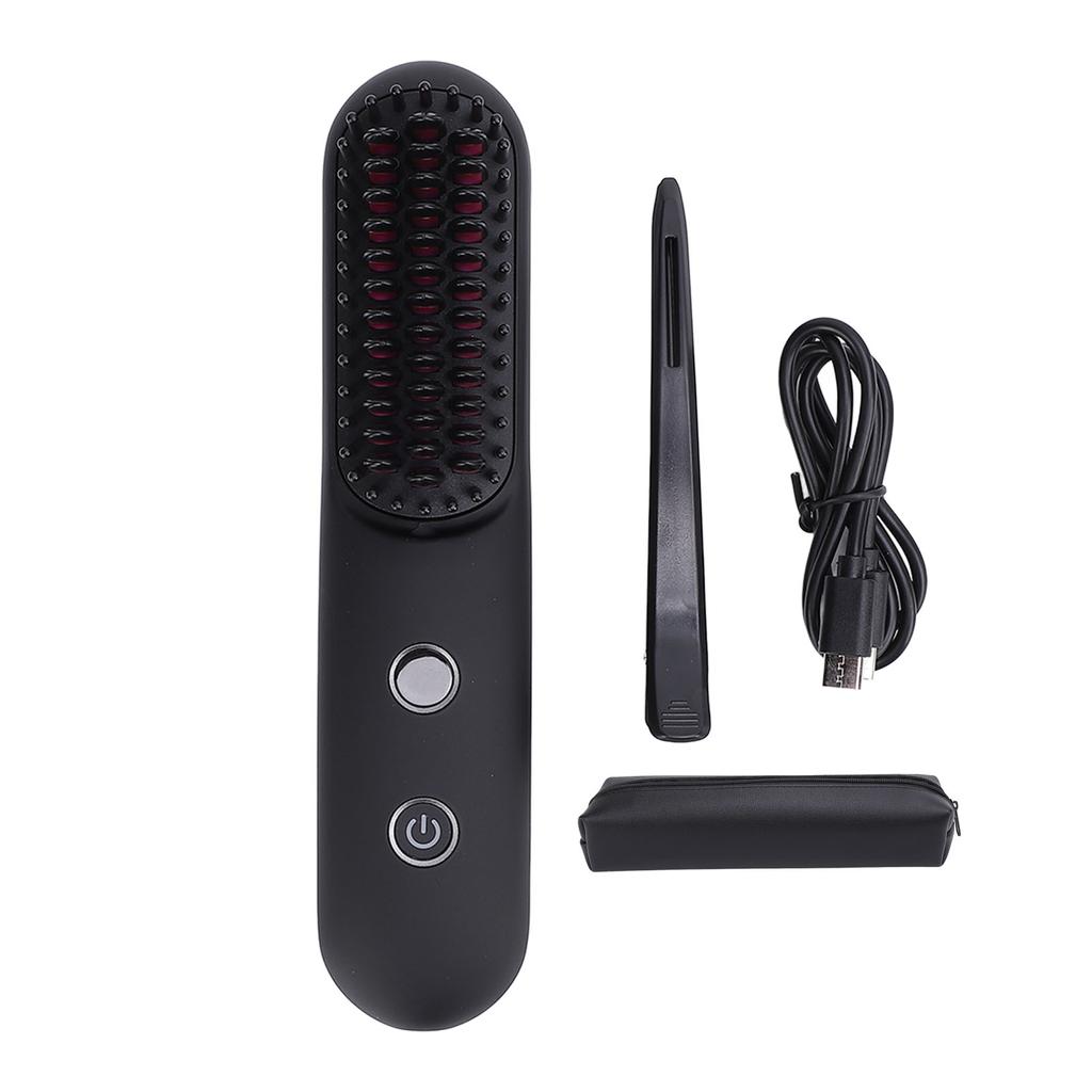 Hair Straightener Brush Cordless Negative Ion Hair Straightening Comb Portable Straight Curl Dual