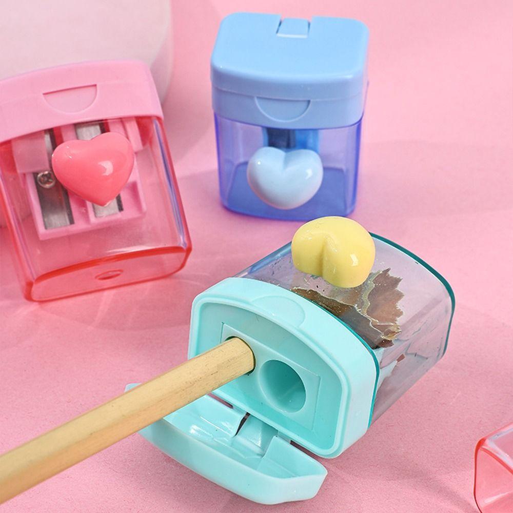 Transparent Pencil Sharpener 1/2 Holes Pencil Cutter Pencil Sharping Tools Student Stationery