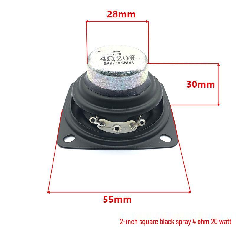 S Brand 2-дюймовый полнодиапазонный высокомощный квадратный вуфер 8 Ом 20 Вт с длинноходовой звуковой катушкой