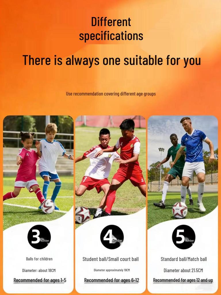Children's & Adult Training Football - Size 3 Toddler, Size 4 Primary, Size 5 Junior High Competition Ball