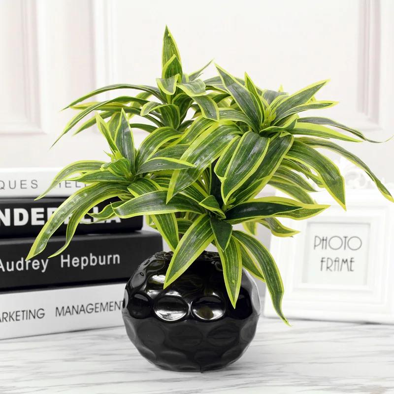 36 см 3 головки искусственная пальма пластиковая бамбуковая ветка тропические растения в горшках искусственная трава для домашнего настольного растения настенное украшение