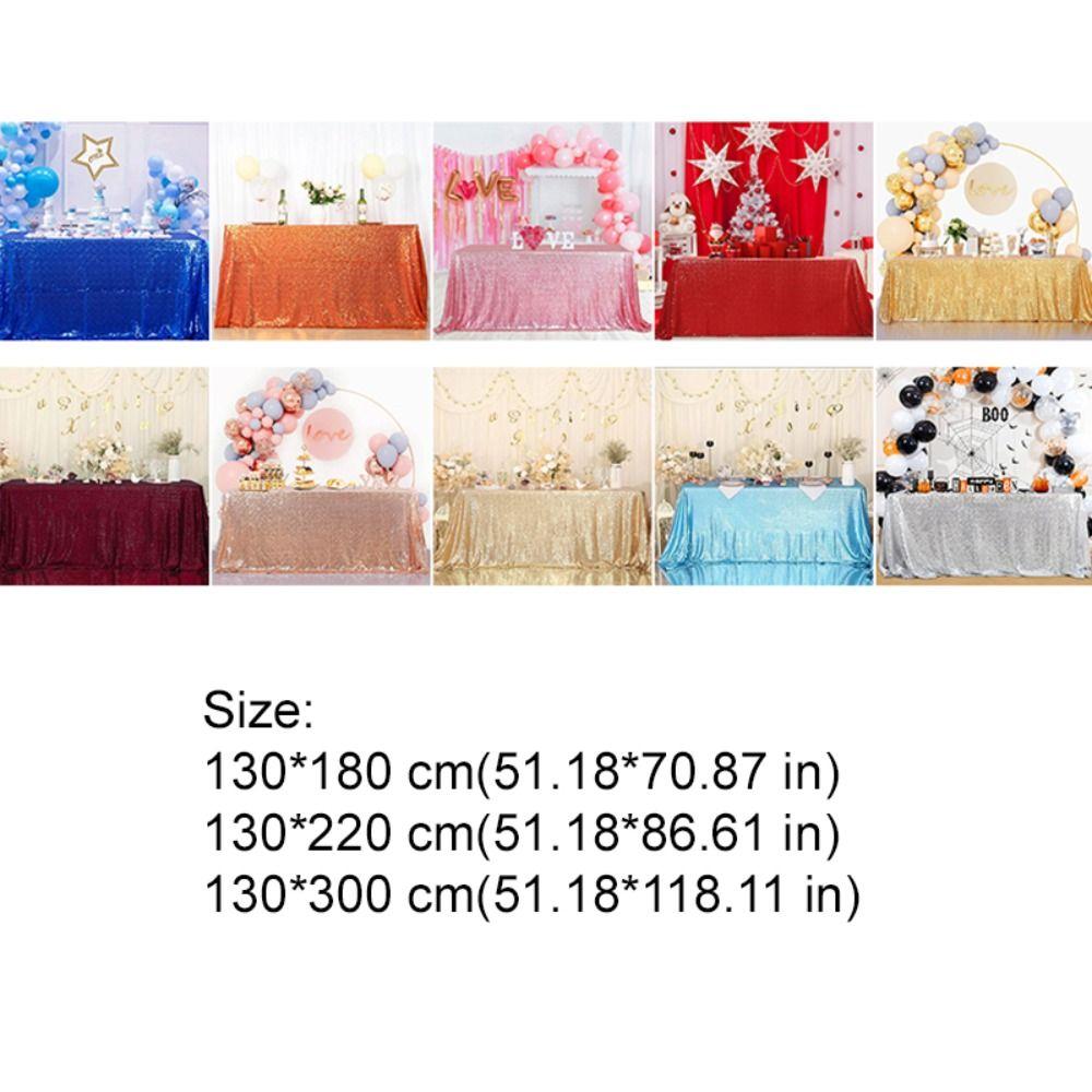 Rectangular Party Sequin Tablecloth Solid Color Table Decoration Dinner Table Cover Baby Shower