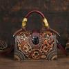 Vintage Luxury Handbag Handmade Leather Carved Women Bag Versatile Female Shoulder & Crossbody Bags