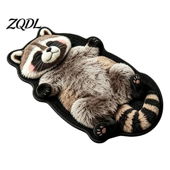 Small Decorative Rug for Bedroom Cozy Cat Shaped Floor Rug, Plush Cartoon Area Mat, Soft Indoor Space Carpet Crystal Velvet Bedside And Entryway