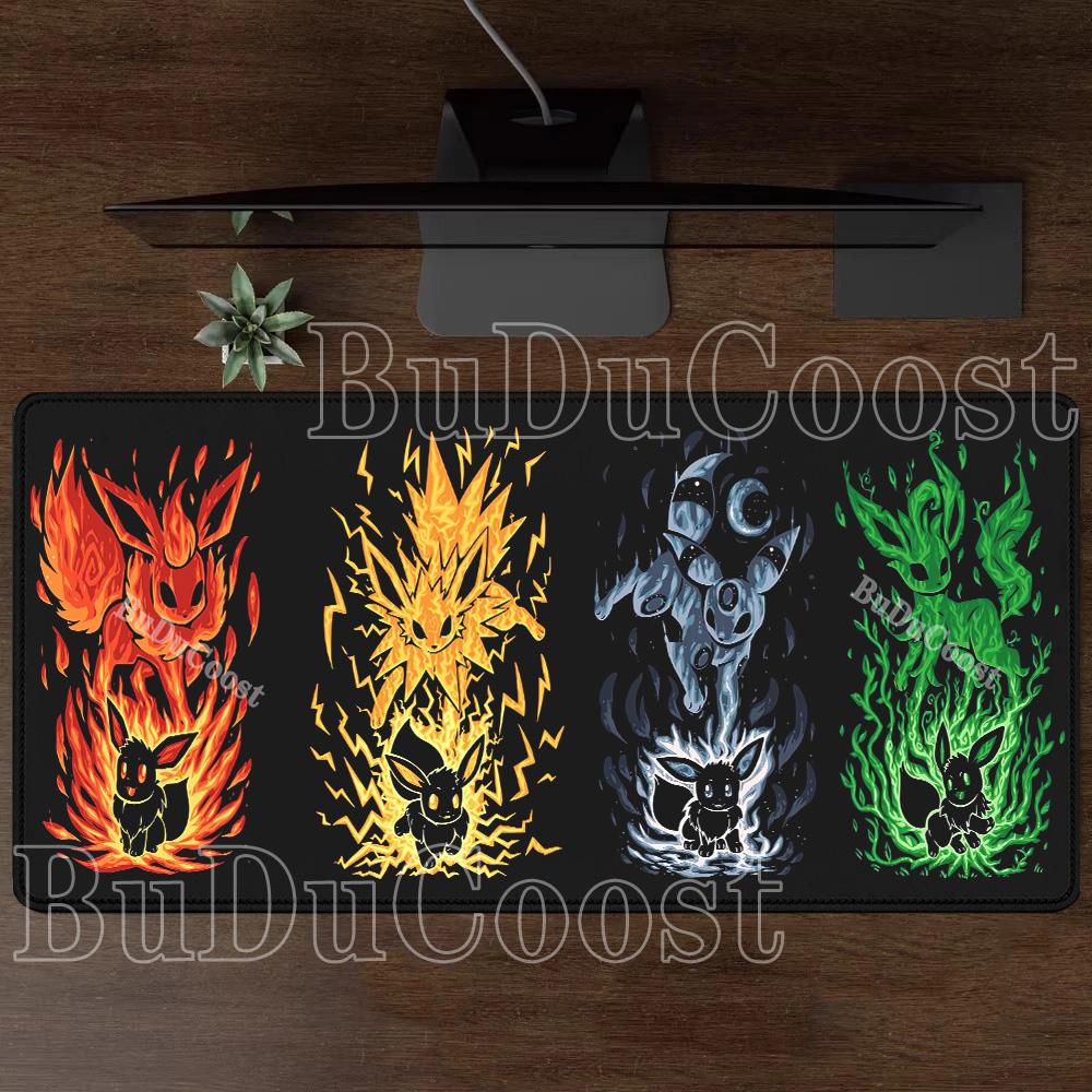Eevee family pokemon Anime Gamer Mouse Pad Cabinet Kawaii Tablepad XXL PC Keyboard Rug Office Laptop PC Gaming Rubber Desk Mat
