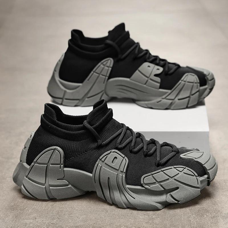 Высокие носки, кроссовки Octopus, дышащая сетка, мужские кроссовки, удобная толстая подошва, спортивная обувь для бега, трендовая обувь для ходьбы