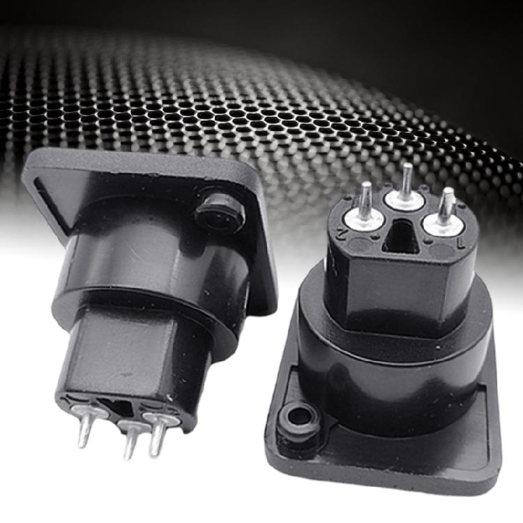 Tool Less 3Pin XLR Adapter Straight Terminal Panel Mount Connector ABS Alloy For Mobile Auditory Applications