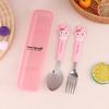 Cute Cartoon Anime Stainless Steel Kids Funny Spoon Fork Student Office Portable Dinnerware Set Kitchen Tableware