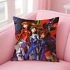 Covers Cartoon Neons Genesis E-Evangelions Anime Anti-Dustmite Pillowcase Invisible Zipper Silky Short Plush Sofa Cushion Cover