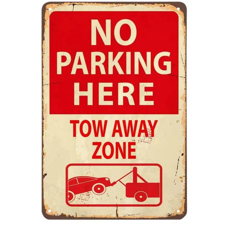 Vintage No Parking Anytime Metal Tin Signs Posters Plaque Iron Painting Decoration for Garage Outdoors Home Club Bar Wall Decor