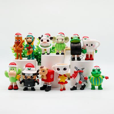 12 шт./Набор Рождественские Tung tung tung Sahur Фигурки Игрушка ПВХ Модель Итальянский Мозголом Tun Tung Tung Sahur Фигурки Рождественская Игрушка