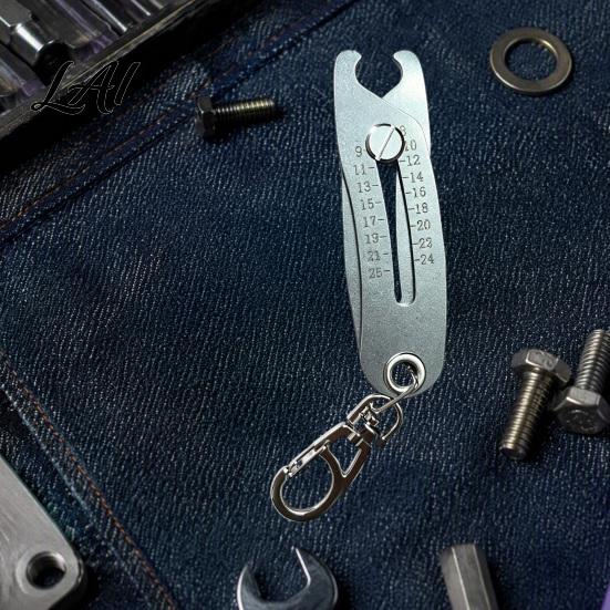 Bolt Measuring Tool Portable Thread Size Checker Keychain Stainless Steel Precise Gauge Gauge Nut Bolts Finder Verification