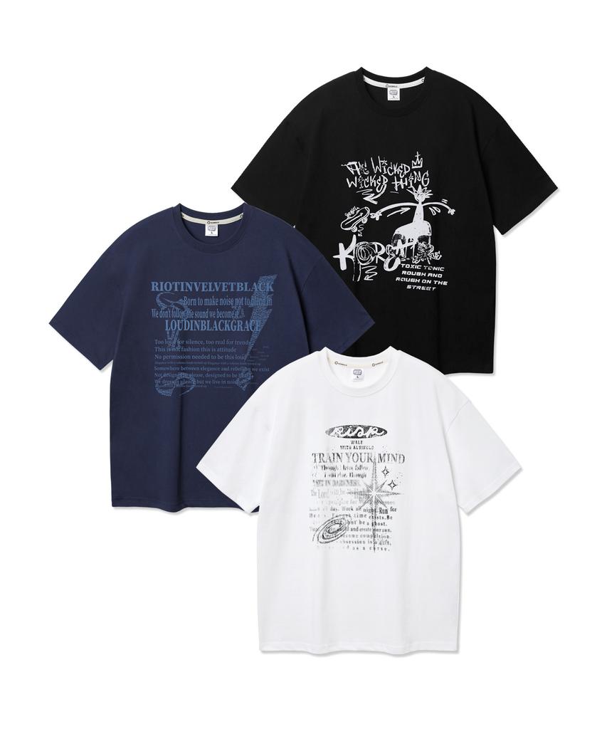 ALVINCLO [3Pack] Oversized Casual Short Sleeve T-Shirt 3-Piece Package
