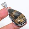Bronzite Jasper Gemstone Handmade 925 Steling Silver Jewelry Pendant 2.25" SU-9627