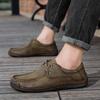 Handmade Flats for Men High Quality Mens Casual Shoes Leather Moccasins Lace Up Men Business Shoes All-match Male Walking Shoes