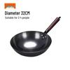 32cm round bottom forged iron wok - set of 2