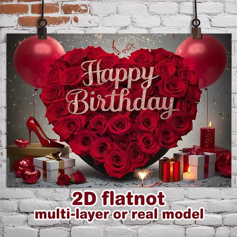 Party Backdrop Happy Birthday Birthday Red Black Photo Booth Background Wall Decor