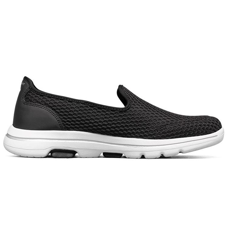 Skechers Go Walk 5 Низкие Легкие Дышащие Вставные Повседневные Кроссовки Женские Черные 896021-BKW