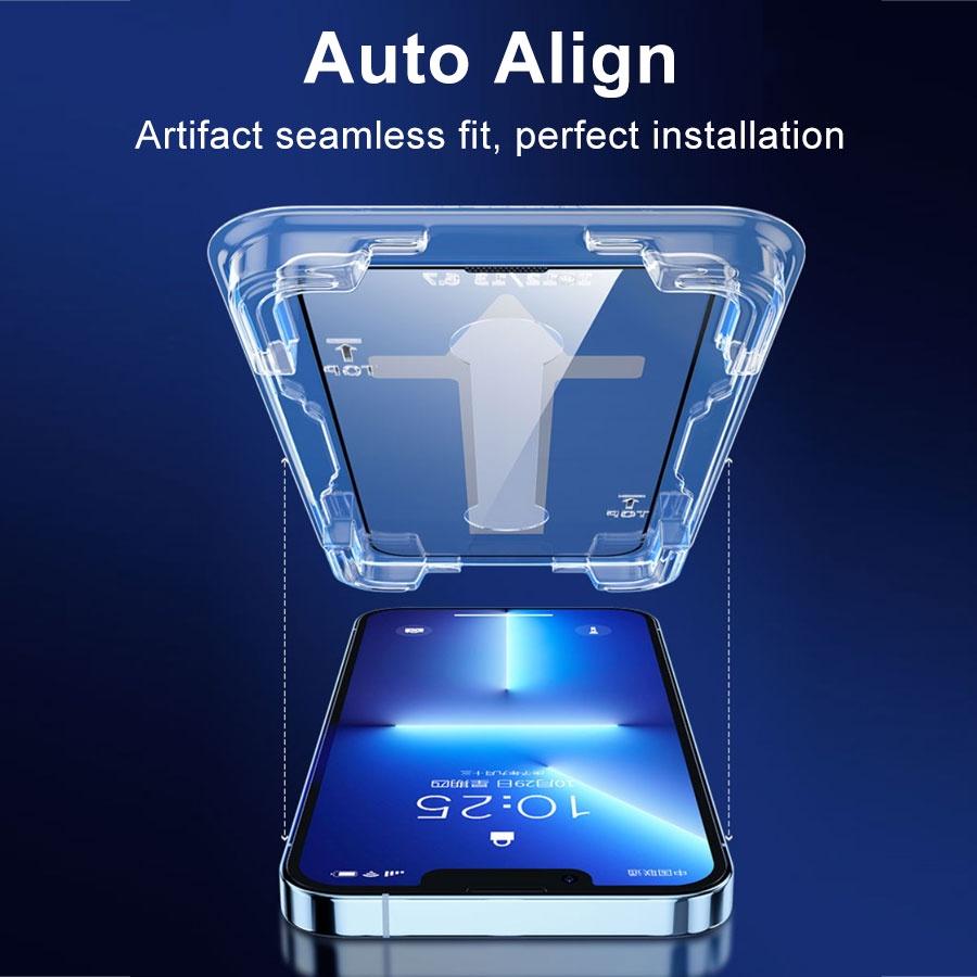 Matte Tempered Glass For iPhone 16 15 14 13 12 11 Pro Max XS XR X Screen Protector Film Easy To Install Tool Accessories