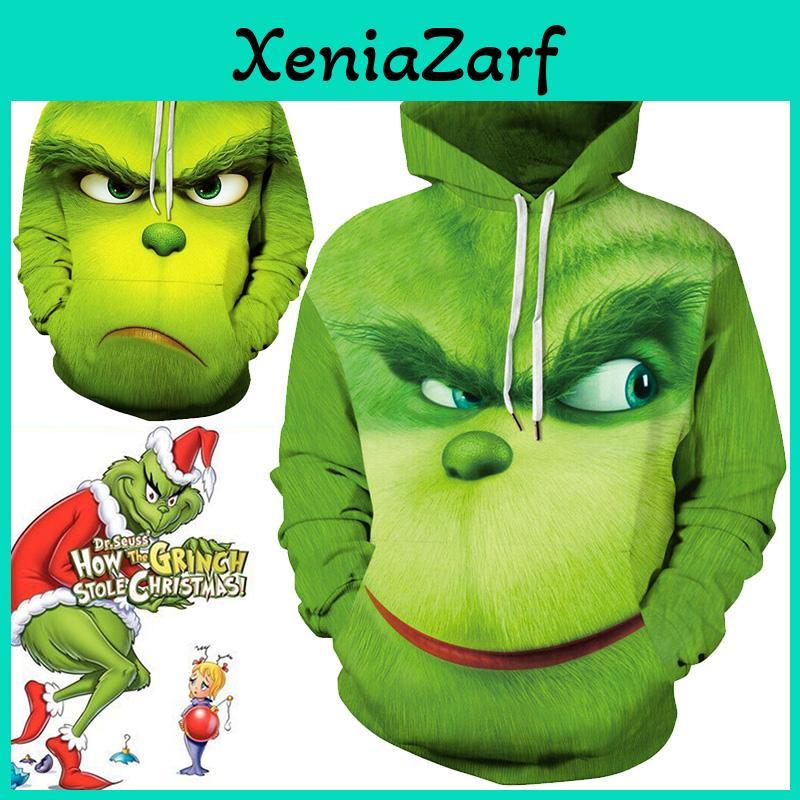 Толстовка с капюшоном Rascal Green Monster The Grinch для мужчин, изготовленная из мягкого и дышащего материала для комфортной носки