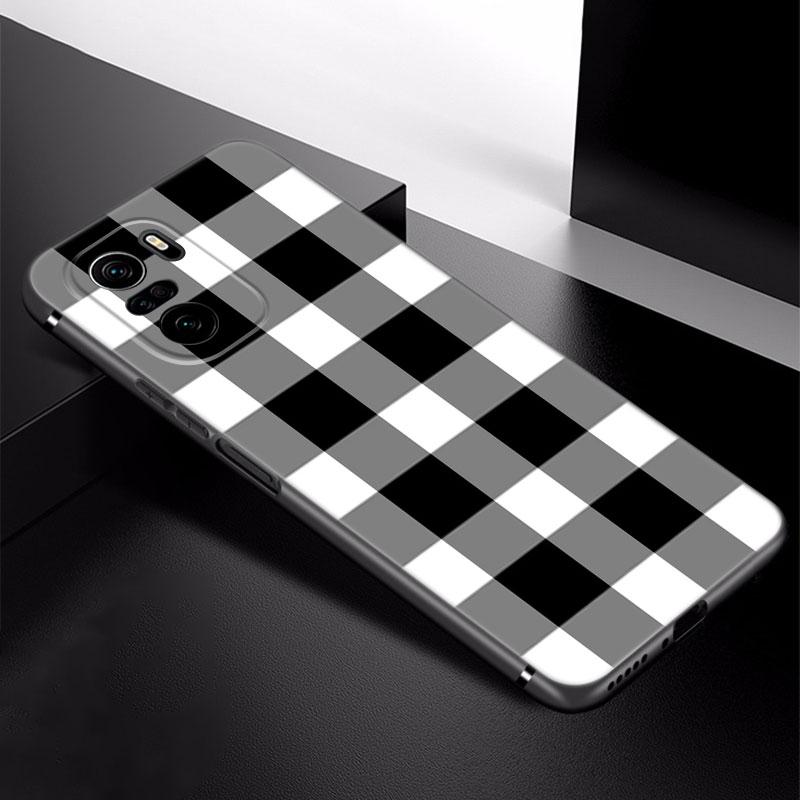 Черный белый клетчатый чехол для телефона Zebra для Xiaomi Redmi Note 5 6 9T K20 K40 K50 Pro 7A 8A 9A 9C 9i 10A 10C A1 S2 TPU черный чехол