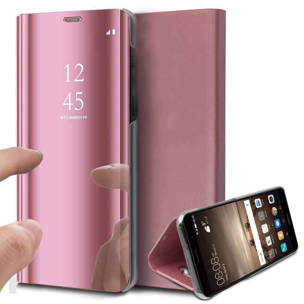 Умный зеркальный противоударный чехол для телефона для Samsung Huawei Honor Xiaomi Redmi iPhone OnePlus Магнитный флип-чехол из искусственной кожи