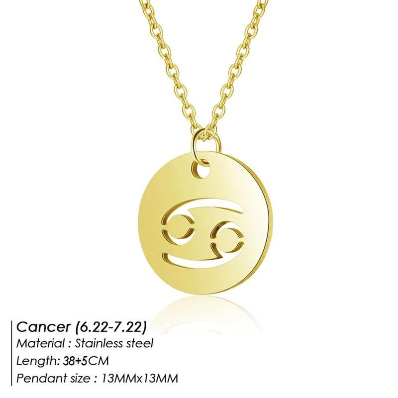 Женское ожерелье eManco 12, гороскоп, знак зодиака золотого цвета, Овен, Лев, 12 созвездий, детские рождественские подарки
