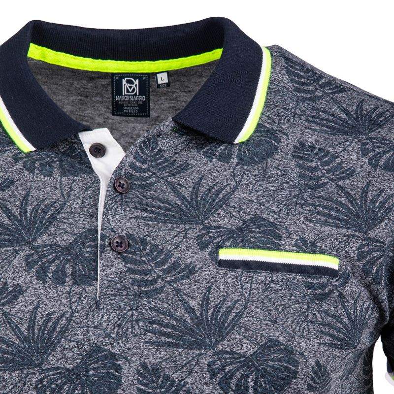 Мужская рубашка-поло с тропическим принтом BLAGGIO