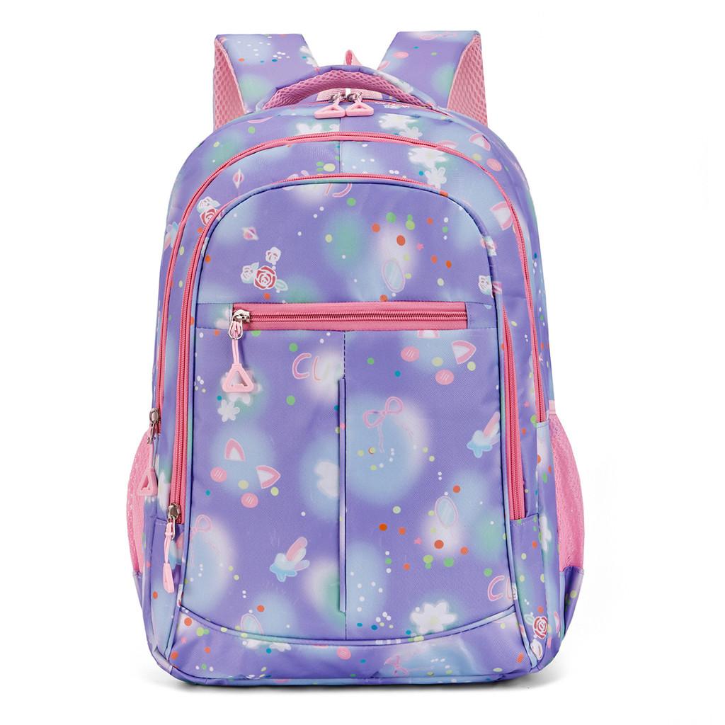 Casual Kids Backpack With Striped Pattern And Polyester Lining For Daily Use
