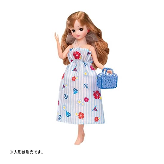 TAKARA TOMY Licca-chan Dress LW-13 Marine Dress & Sailor Swimsuit Set, Dress-up Play, Pretend Play T