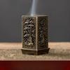 Square Vertical Incense Burner Small Xiangyun Alloy Incense Holder Indoor Aromatherapy Home Ornament Chinese Plum Inense Burners