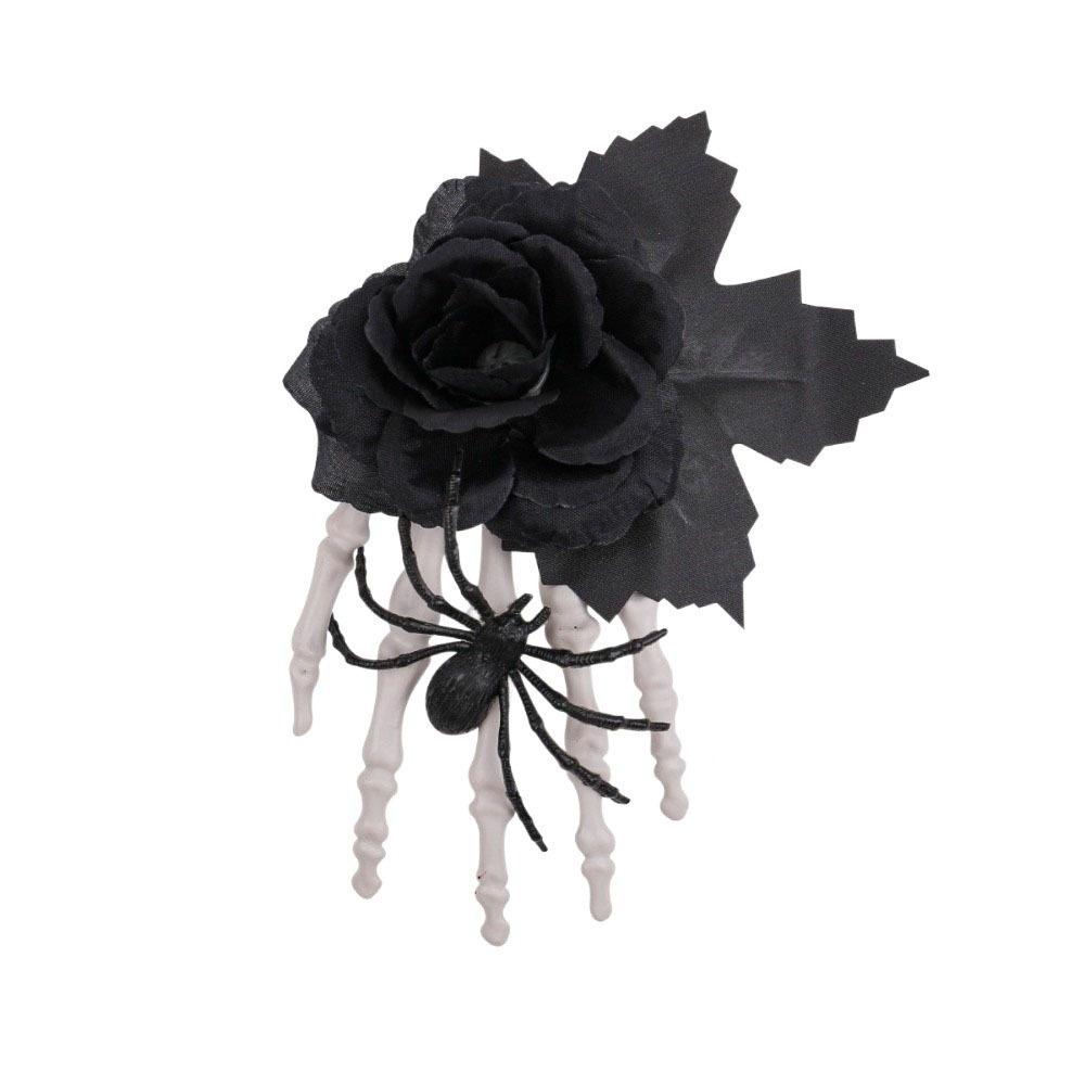 Flower Ghost Claw Hair Clip Harajuku Halloween Headwear Retro Skeleton Hand Hairpin Party Supply