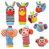 Cartoon Wrist Strap Rattles Animal Socks Baby Toys Infant Soft Handbells Baby Rattles Plush Sock