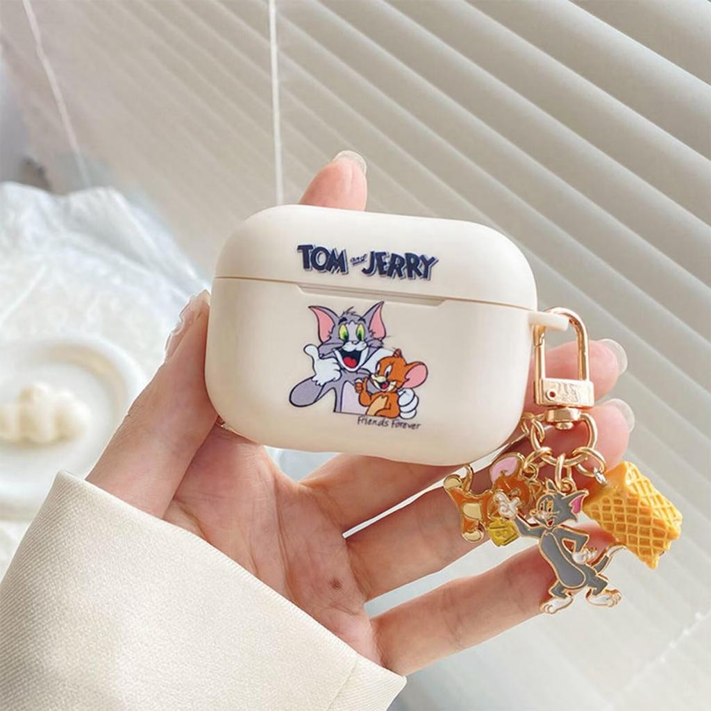 PANASA Чехол для AirPods 4 Чехол для AirPods Pro Чехол для AirPods Pro с Томом и Джерри Мягкий силикон Раздельный Легко надевать и снимать Популярный