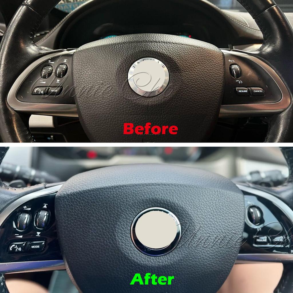 Black Interior Covers for Jaguar XF Steering Wheel Buttons Upgrade Repair Stickers for Jaguar XF Parts 2014 2015 Car Decorations SS1