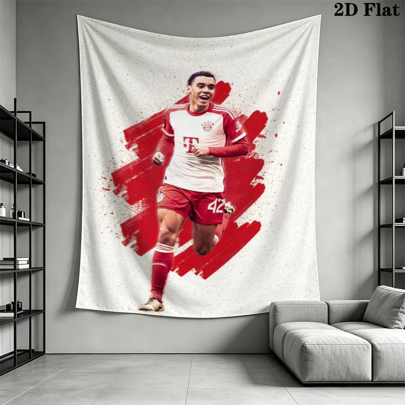 Jamal Musiala Wall Tapestry Aesthetic Wall Hanging Printed Fabric Blanket Decorative Tapestries for Bedroom Living Room Home Decor
