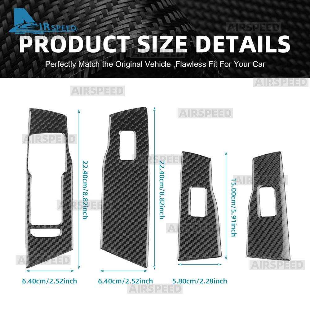 Soft Carbon Fiber Window Switch Panel Frame Sticker for Volkswagen Polo 2018 2019 2020 2021 2022 2023-2026 LHD RHD Interior Trim