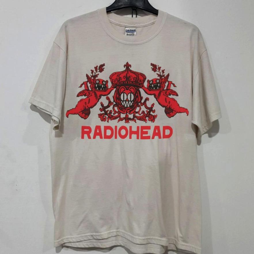 Летняя мужская футболка-хит продаж в винтажном стиле Radiohead The Bend Album Band Копия узора Мужской принт Рок Хип-хоп Артист Уличная жизнь Топ