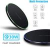 30W Wireless Charger Pad Stand for iPhone 16 15 14 13 12 Pro Max Samsung Xiaomi Phone Chargers Induction Fast Charging Dock Station