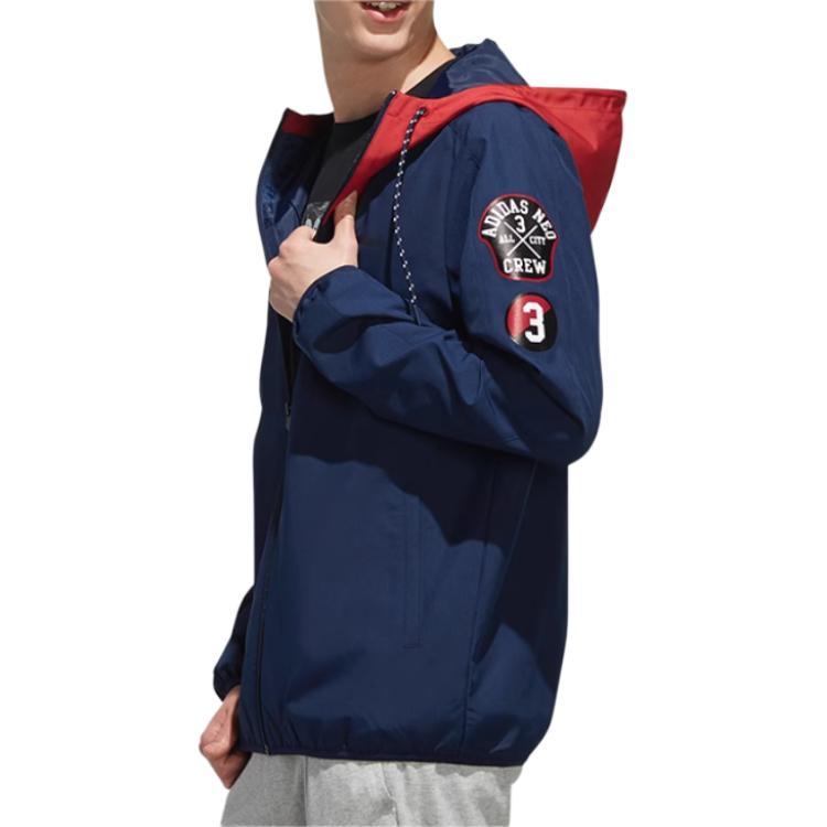 Adidas Neo Sports Куртка с капюшоном на молнии Повседневная с длинным рукавом Мужские куртки Темно-синий FK5815