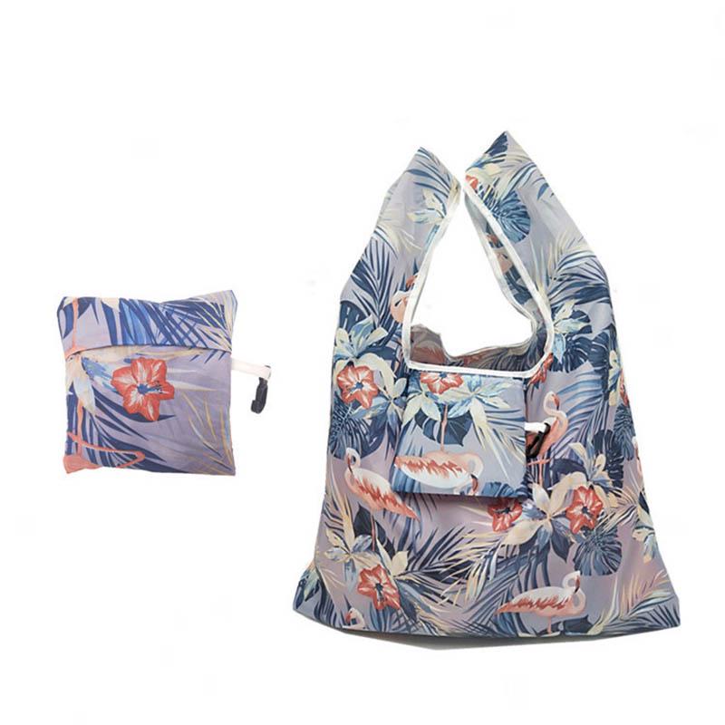 Новая многоразовая складная женская модная портативная сумка-тоут с цветочным принтом, сумки для покупок, сумка для хранения продуктов большой емкости Flamingo